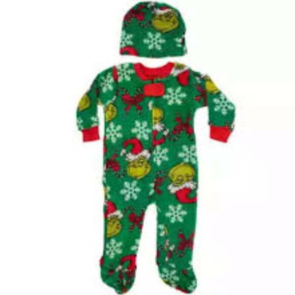 The Grinch Dr. Seuss Christmas Infant Sleep Set, Size 6M NWT - Picture 1 of 3